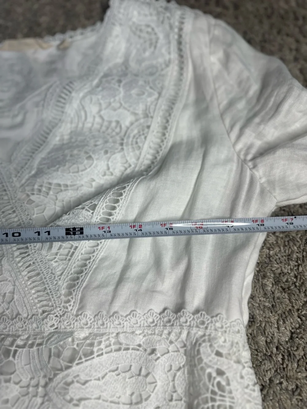 SOFT SURROUNDINGS Araminta White Linen Lace Boho Maxi Dress 10 cottagecore - Picture 8 of 14